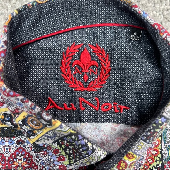 Au Noir Shirt Mens 6 Colorful Abstract Loud Paisley Flip Cuff Long Sleeve Button - Picture 4 of 6